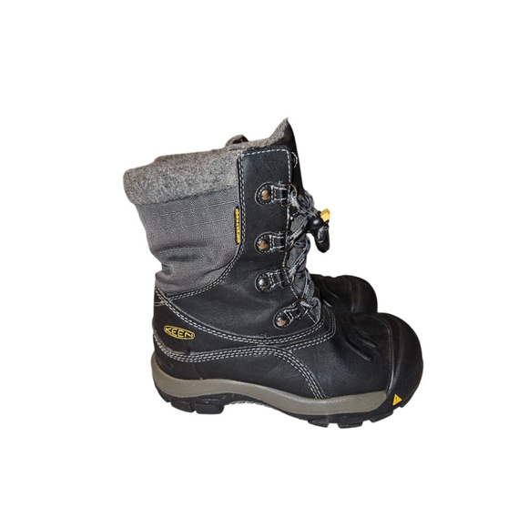 Keen Basin Snow Boots Boys Size 13 Gray Cap Toe Waterproof Lined Lace Up - Picture 1 of 10
